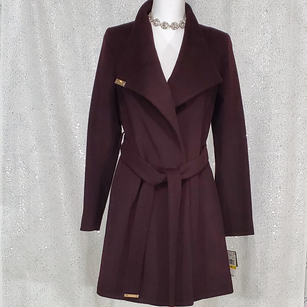 Michael Kors Petite Asymmetrical Belted Coat